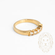 Ring - 14K yellow gold semi-sparkling round cut natural diamonds 0.40CT - RIGD412