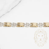 Bracelet - 14K two-tone yellow & white italian gold set with 1.00CT natural diamonds - BRGD010