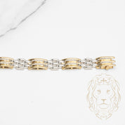 Bracelet - 14K two-tone yellow & white italian gold set with 1.00CT natural diamonds - BRGD010