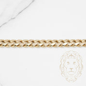Bracelet - 10K Gold cuban link monaco paved with cz 9.6mm - BRG512