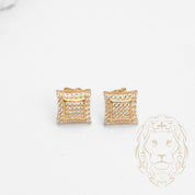 Studs - 10K Gold Diamond Pave Cz - BOG674