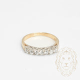 Bague - Or 10K deux tons jaune & blanc semi-éternité pierres cz coupe rond - RIG725