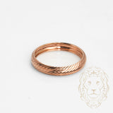 Bague jonc - Or 10K rose coupe diamant - RIG726