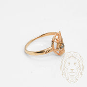 Ring - Playbunny 10K yellow gold with blue cz stone - RIG729