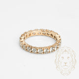 Bague - Or 14K jaune éternité pierres cz coupe rond - RIG730