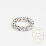 Bague - Or 14K blanc éternité pierres cz coupe rond brillant 4mm - RIG732