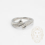 Ring - 10K white gold paved with 0.15CT round brilliant cut natural diamonds - RIGD417