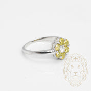 Ring - 14K white gold flower in natural diamonds 0.15CT & yellow diamonds 0.90CT - RIGD420
