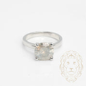 Bague de fiançailles - Or 14K blanc solitaire diamant natural coupe rond brillant 3.50CT - RIGD423