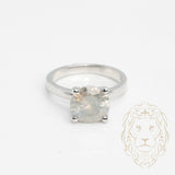 Bague de fiançailles - Or 14K blanc solitaire diamant natural coupe rond brillant 3.50CT - RIGD423