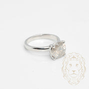 Bague de fiançailles - Or 14K blanc solitaire diamant natural coupe rond brillant 3.50CT - RIGD423