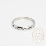 Bague - Or 10K blanc sertie de diamants naturels 0.06CT & découpes de coeur - RIGD425