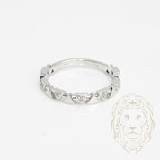 Ring - 10K Gold semi-eternity triangles set with natural diamonds 0.03CT - RIGD426