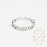 Bague - Or 10K blanc semi-éternité triangles sertie de diamants naturels 0.03CT - RIGD426