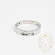 Wedding band ring - 10K gold white natural diamonds 0.15CT round brilliant cut channel set - RIGD427