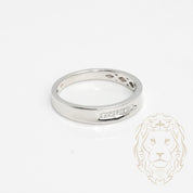 Wedding band ring - 10K gold white natural diamonds 0.15CT round brilliant cut channel set - RIGD427