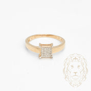 Ring - 10K two-tone yellow & white gold paved with natural diamonds 0.15CT - RIGD430