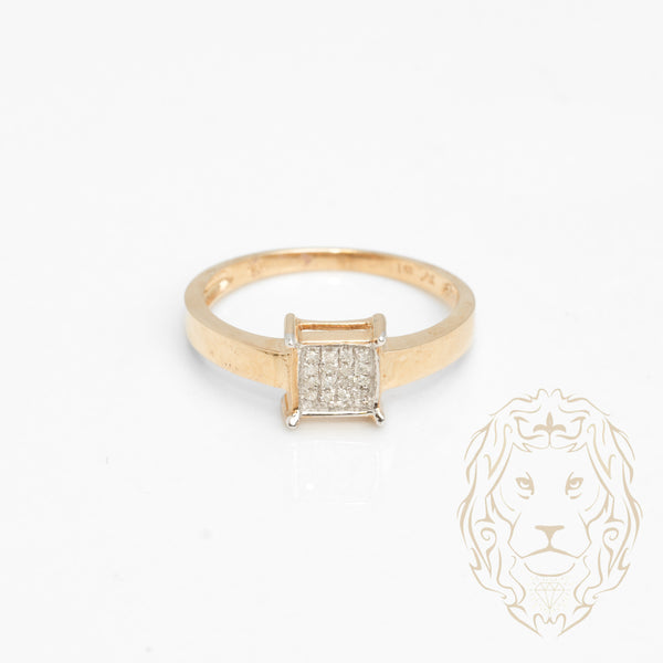 Bague Double Doigt Homme Or Jaune 10K Sur Diamant - Design Moderne Et Unique - Neuf