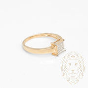 Ring - 10K two-tone yellow & white gold paved with natural diamonds 0.15CT - RIGD430