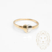 Ring - 10K Gold two-tone yellow & white heart set with natural diamonds 0.15CT - RIGD431