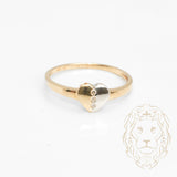 Bague - Or 10K deux tons jaune & blanc coeur sertie de diamants naturels 0.15CT - RIGD431