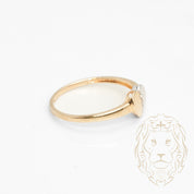 Ring - 10K Gold two-tone yellow & white heart set with natural diamonds 0.15CT - RIGD431