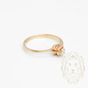 Engagement ring - 10K gold solitaire natural diamond 0.05CT round brilliant cut & teardrop setting - RIGD437