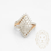 Cocktail ring - 10K two-tone yellow & white gold with 1.20CT marquise shaped natural diamonds - RIGD440