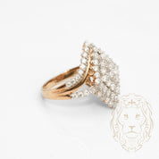 Cocktail ring - 10K two-tone yellow & white gold with 1.20CT marquise shaped natural diamonds - RIGD440