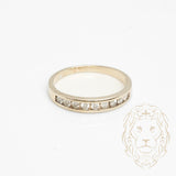 Bague - Or 14K blanc semi-éternité diamants naturels 0.15CT sertis en canal - RIGD442