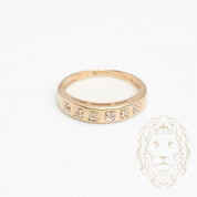 Ring - 10K two-tone yellow & white gold semi eternity illusion set with natural diamonds 0.06CT - RIGD444