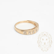 Ring - 10K two-tone yellow & white gold semi eternity illusion set with natural diamonds 0.06CT - RIGD444