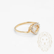 Ring - 10K two-tone yellow & white gold heart paved with natural diamonds 0.06CT - RIGD445