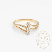 Ring - 10K two-tone yellow & white gold three natural diamonds 0.06CT - RIGD451