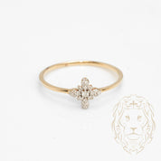 Ring - 10K two-tone yellow & white gold snowflake paved with natural diamonds 0.06CT - RIGD452