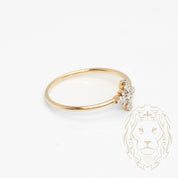 Ring - 10K two-tone yellow & white gold snowflake paved with natural diamonds 0.06CT - RIGD452