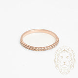 Bague - Or 10K rose semi-éternité sertie de diamants naturels 0.08CT - RIGD455
