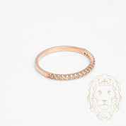 Ring - 10K semi-set pink gold with 0.08CT natural diamonds - RIGD455
