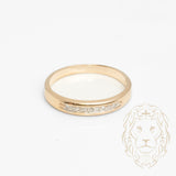 Bague jonc - Or 10K deux tons jaune & blanc pavé de diamants naturels 0.08CT - RIGD457