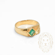 Ring - 18K yellow gold Colombian emerald signet 0.35CT - RIG736