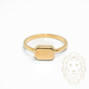 Bague - Or 18K jaune octogonale poli - RIG740