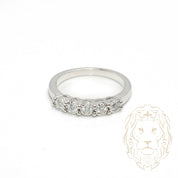 Ring - 10K white gold semi eternity cut round brilliant 0.25CT - RIGD462