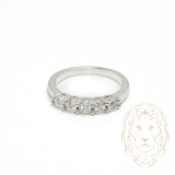 Bague - Or 10K blanc semi-éternité illusion coupe rond brillant 0.25CT - RIGD462