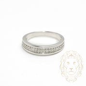 Ring - 10K white gold semi eternity set with 0.10CT natural diamonds - RIGD464