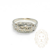 Bague - Or 18K deux tons jaune & blanc sertie de diamants naturels coupe rond brillant 0.35CT - RIGD465