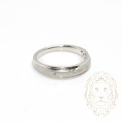 Wedding band ring - 10K white gold three natural 0.08CT round brilliant cut diamonds - RIGD466