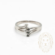 Ring - 10K white gold stacked with 0.08CT natural diamonds & 0.08CT black diamonds - RIGD477