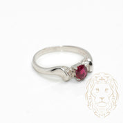 Engagement ring - 14K gold white ruby 0.15CT & natural diamonds 0.10CT - RIGD482