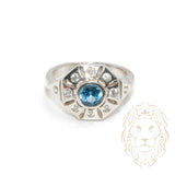 Ring - 10K white topaz gold & natural diamonds 0.08CT - RIGD483
