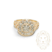 Cocktail ring - 14K yellow gold triple halo natural diamonds 1.50CT & pavé setting - RIGD487